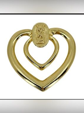 YSL Vintage Gold Heart Scarf Ring